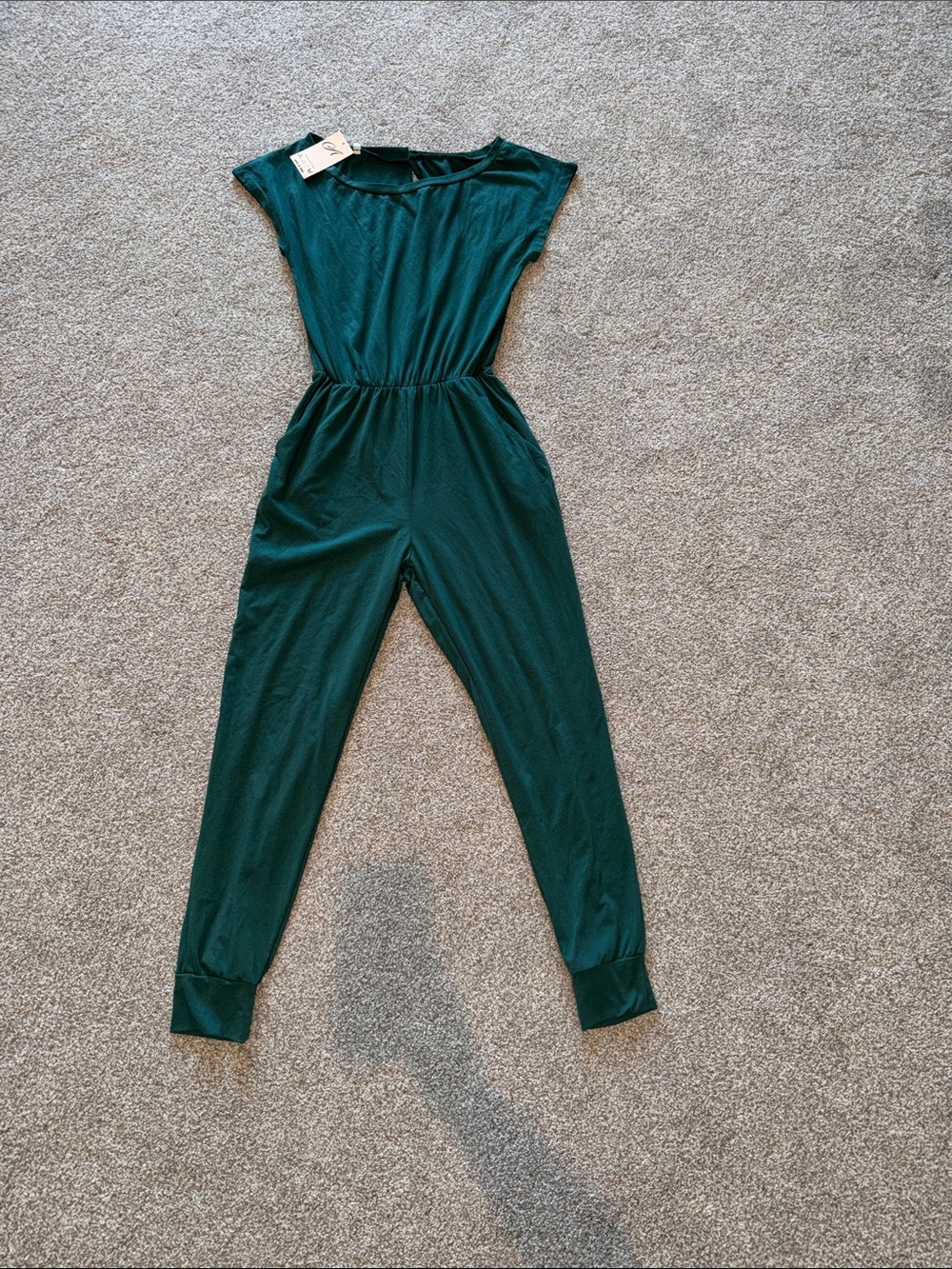Womens size Small Green Jumpsuit with Elastic Waist